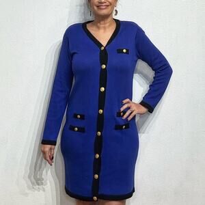 Norton Studio Blue Vintage Sweater Dress Sz M